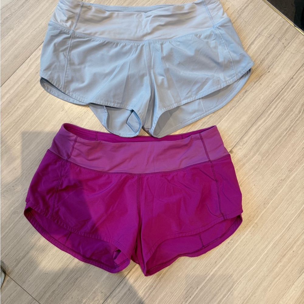 lululemon athletica Purple and Light Gray Athletic Shorts